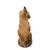 Brown 1990s Carved Wood Bobcat Baby Sculpture by Ronald Karulski Wild Cat Wildlife Carving For Sale - Image 8 of 18
