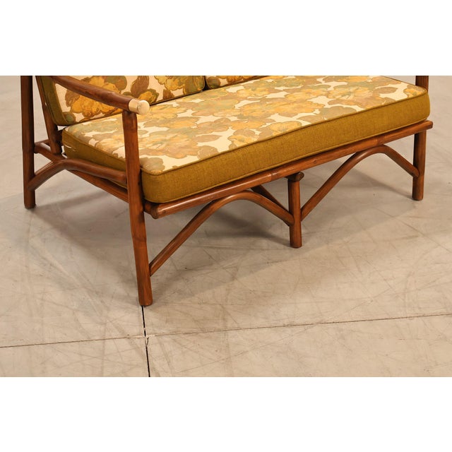 Vogue Coastal Vintage Rattan Bamboo Loveseat For Sale - Image 12 of 18