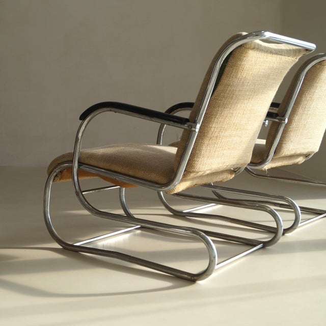 Vintage Bauhaus Lounge Chairs in Tubular Steel by Paul Schuitema for D3, 1930s, Set of 2 For Sale - Image 12 of 15
