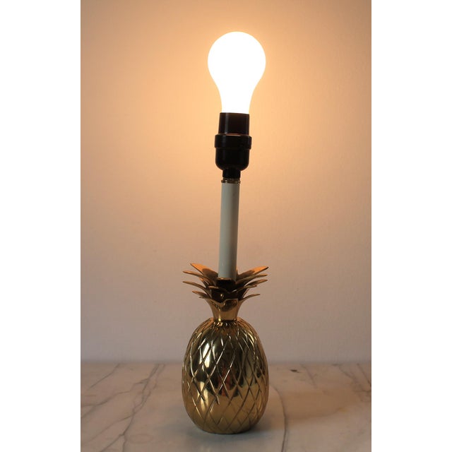 Mid-Century Modern Vintage Brass Pineapple Table Lamp For Sale - Image 3 of 8