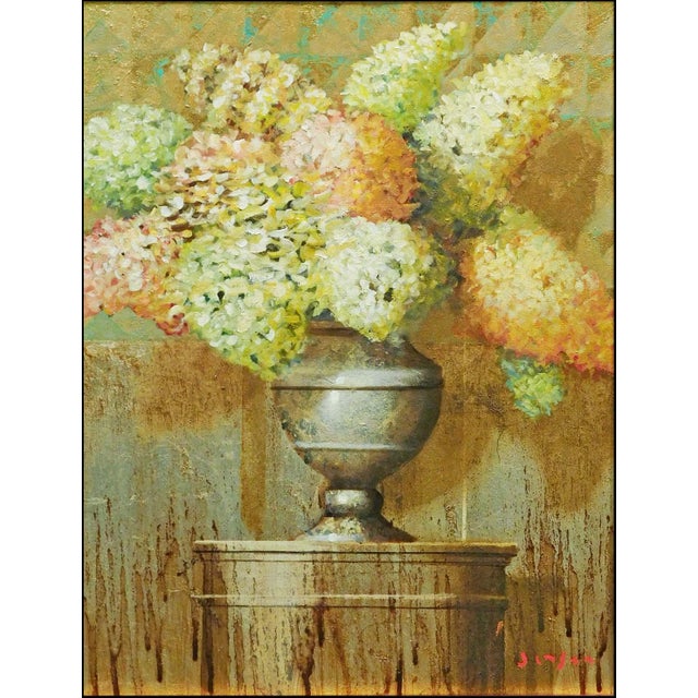 "Hydrangeas" Original Oil on canvas by James Jensen Hand signed by the artist Image Size: 23" x 17" Framed Size: 27" x 21"...
