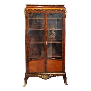 French Napoleon III Rosewood Display Case For Sale