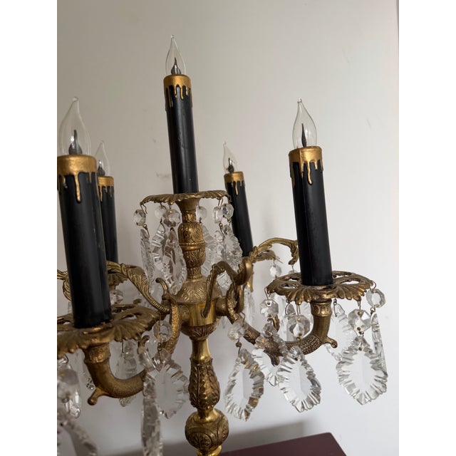 Victorian Tabletop Electric Five-Arm Candelabra Table Lamp For Sale - Image 9 of 11