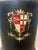 Wood Vintage Brown Leather Oval Waste Bin W/Royal Coat of Arms For Sale - Image 7 of 9