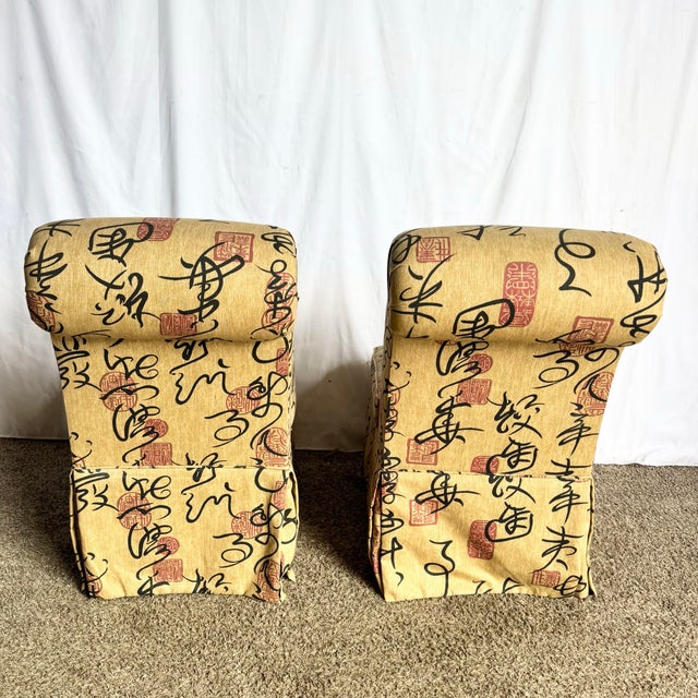 Early 21st Century Vintage Postmodern Chinoiserie Dining Chairs With Storage - A Pair For Sale - Image 5 of 10