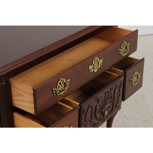 1990s Council Craftsman Chippendale Mahogany Lowboy For Sale - Image 5 of 14