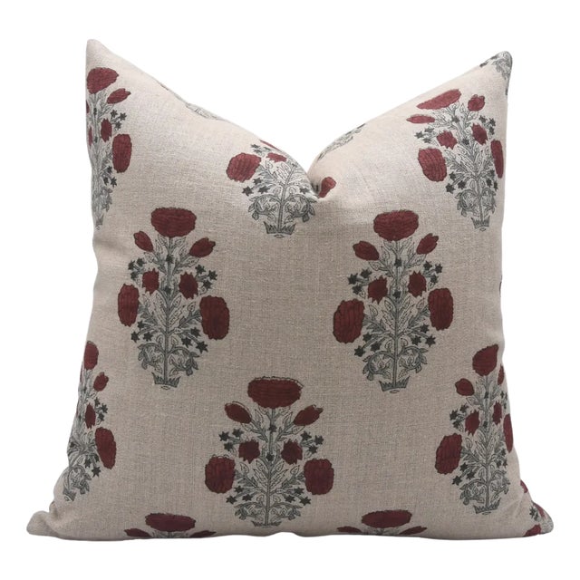 Handcrafted Floral Design Pillow Cover –12x20 Inch Swadesh For Sale