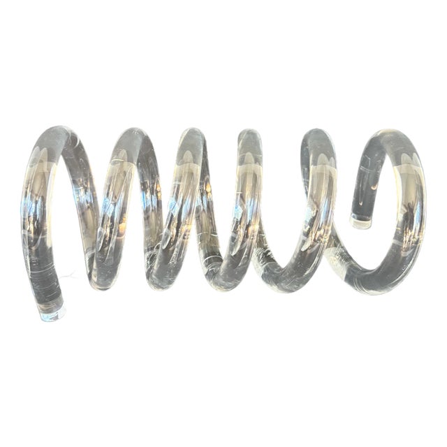 MCM Dorothy Draper Style Sculptural Lucite Coil Spiral Desk Accessory For Sale