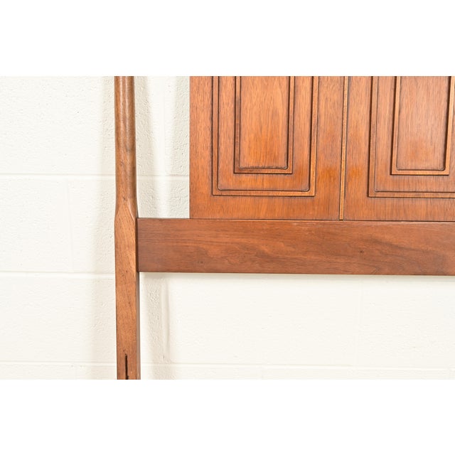 Wood Broyhill Sculptra Mid-Century Modern Walnut Full Size Headboard, 1960s For Sale - Image 7 of 10