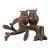 Bronze Figure of Two Owls Perched on a Tree Stump For Sale