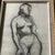 Art Deco 1930’s Original Art Deco Female Nude Charcoal Study Drawing Vintage French Style Carved Wood Frame For Sale - Image 3 of 5