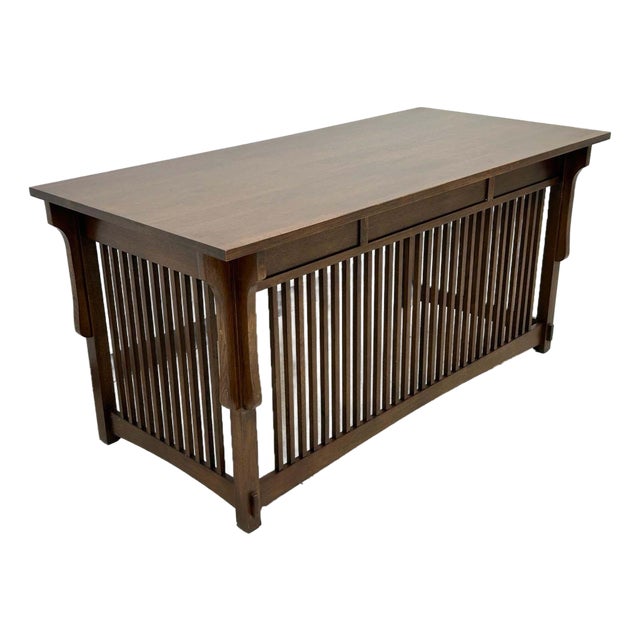 Mission Crofter 3 Drawer Library Desk - Walnut For Sale