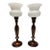 Vintage Colonial-Premier Co. Torchiere Table Lamps With Ribbed Milk Glass Shades - A Pair For Sale