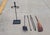 Metal Vintage 4 Piece Wrought Iron Fireplace Tool Set For Sale - Image 7 of 8