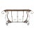 Vintage Mid Century Wrought Iron Console Sofa Table Sideboard With Glass Top For Sale