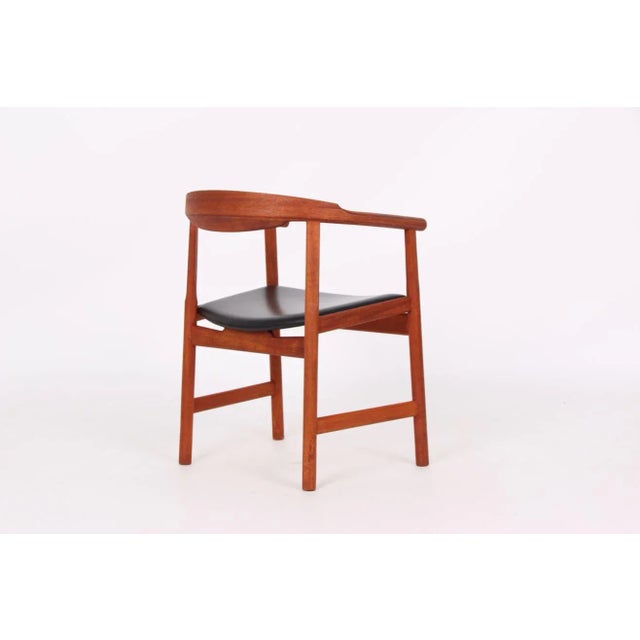 Model PP203 Mahogany and Black Leather Desk Chair by Hans J. Wegner for PP Møbler, 1970s For Sale - Image 11 of 15