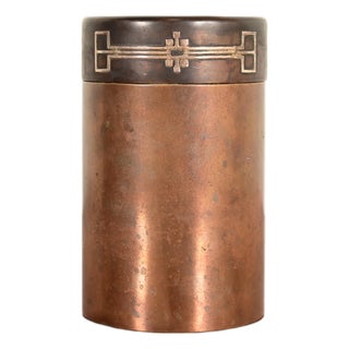 Heintz Arts & Crafts Sterling Silver on Bronze Humidor For Sale