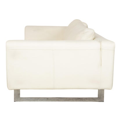 White Leather 3-Seater Sofa from La Nuova Casa For Sale
