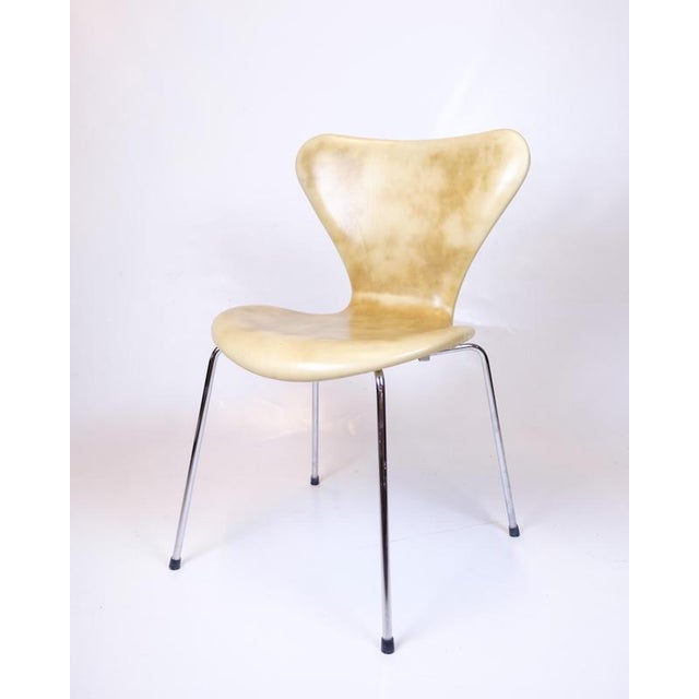 Fritz Hansen Chairs in Natural Leather from Fritz Hansen, 1955, Set of 8 For Sale - Image 4 of 12
