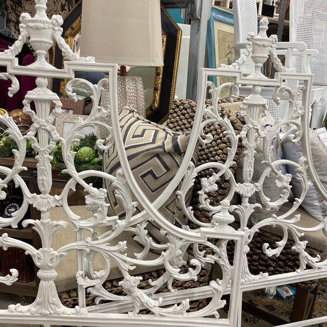 Pair of Vintage French Ornate Metal Twin Headboards For Sale - Image 10 of 10