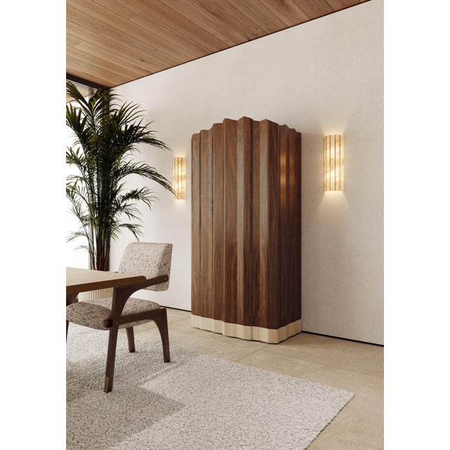 Arches Dining Chair in Chenille and Walnut from Insidherland For Sale - Image 10 of 13