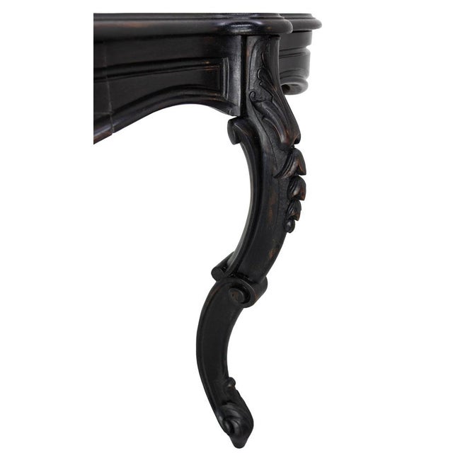Wood Antique French Wall-Mounted Hallway Console in Black Wood, 1880s For Sale - Image 7 of 12