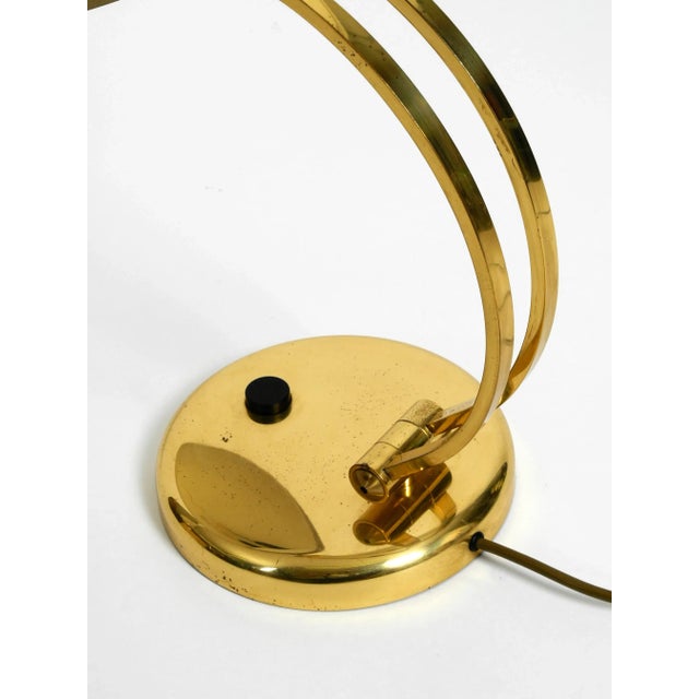 Large Brass Table Lamp with Adjustable Neck & Lampshade from Hillebrand, 1970s For Sale - Image 12 of 18