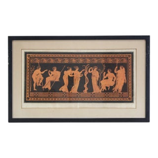 Antique 18th Century Neoclassical Print Aquatint Engraving in Black & Terra-Cotta Ink by Sir William Hamilton Taken From Greek & Etruscan Vases For Sale