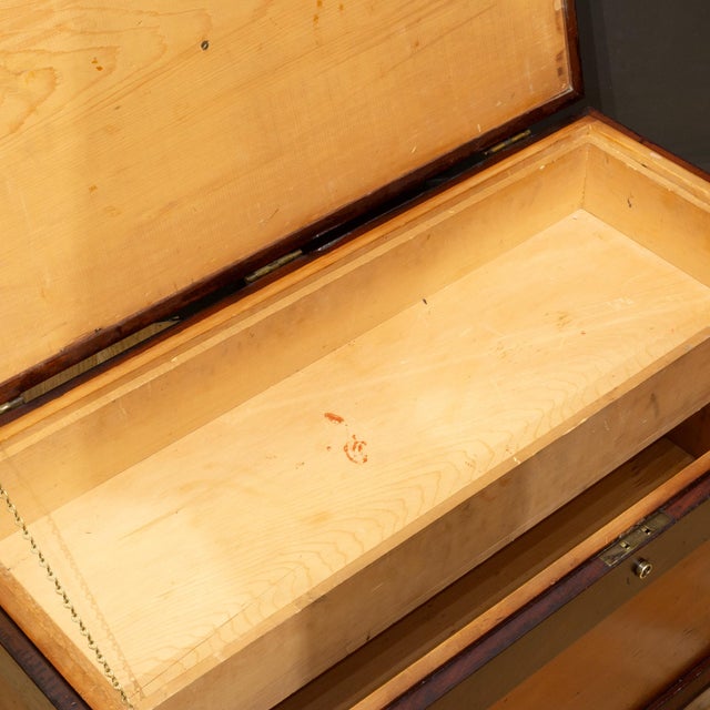 19th C. Mahogany and Bronze Blanket Chest Trunk c.1850 For Sale - Image 10 of 11