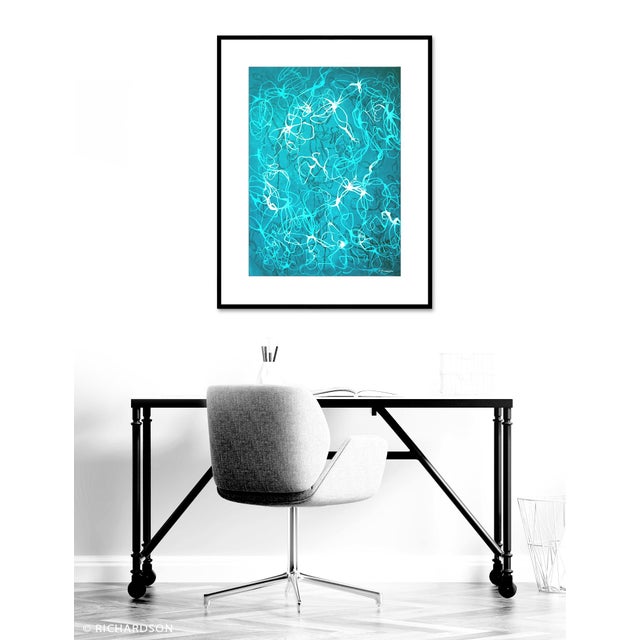 Aqua Chiffon No. 2 is an original acrylic painting on paper by contemporary artist Sara Richardson. The composition...