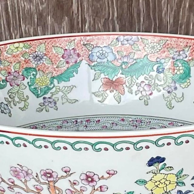 Vintage Monumental Boho Asian Bowl For Sale In West Palm - Image 6 of 13