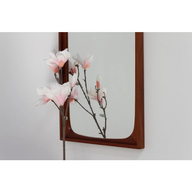 Large Mid-Century Modern Danish Teak Mirror, 1960s For Sale - Image 14 of 18