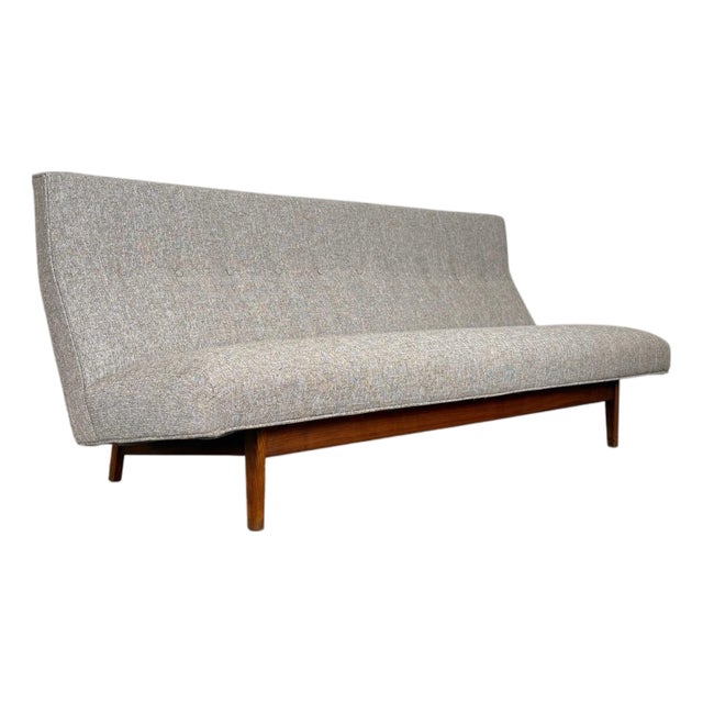 1960s Jens Risom Sofa - Mid Century Modern - Model 250 Armless Sofa With Walnut Base For Sale