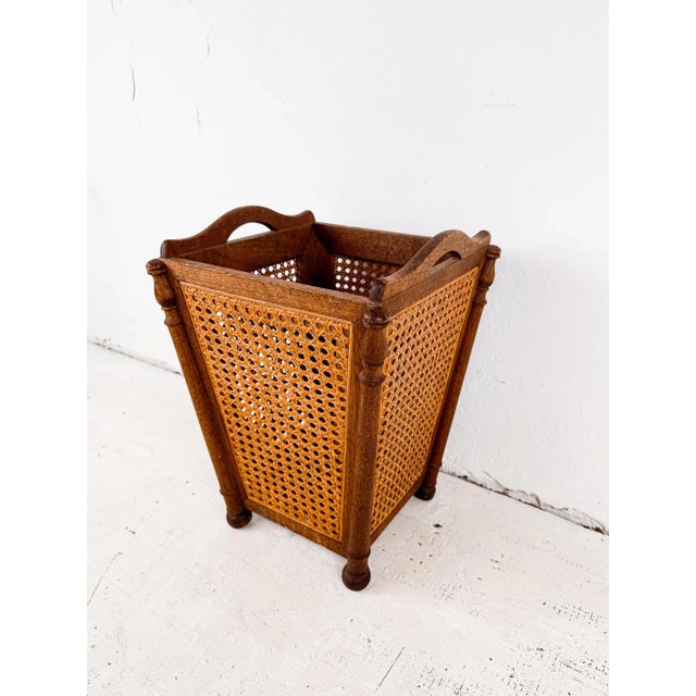 Wood Early 20th Century Ferguson Brothers Manufacturing Co. Cane Basket For Sale - Image 7 of 10
