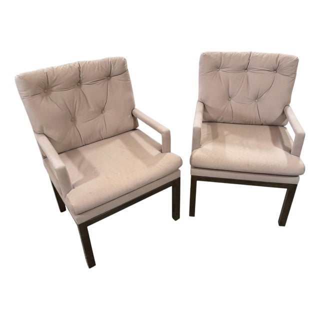 Pair Mastercraft Bronze Parsons Club Chairs, Spain, 1970s For Sale