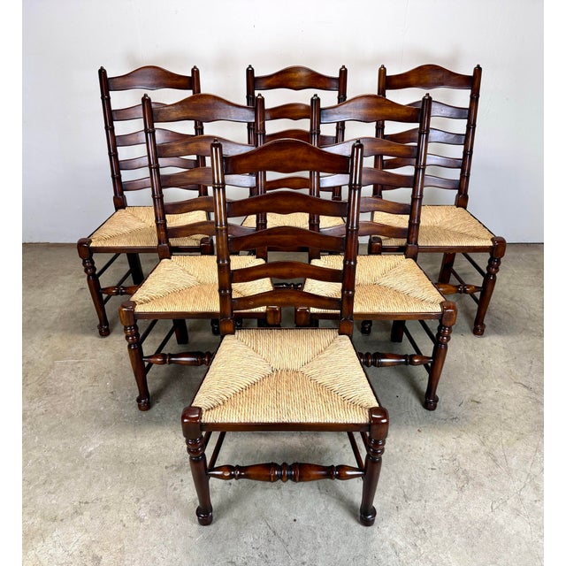 Farmhouse Set of 6 Theodore Alexander Castle Bromwich English Style Dining Room Chairs For Sale - Image 3 of 12