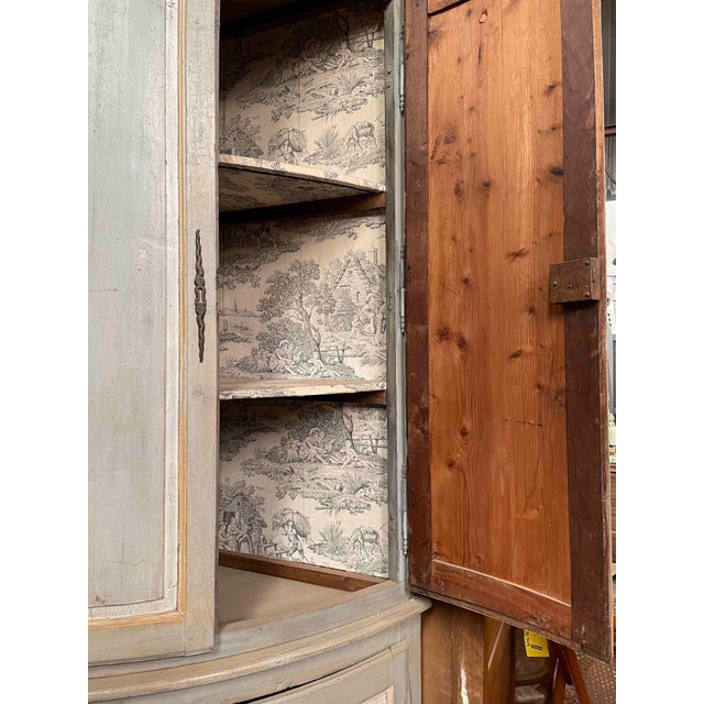 French Antique French Painted Corner Cabinet For Sale - Image 3 of 4