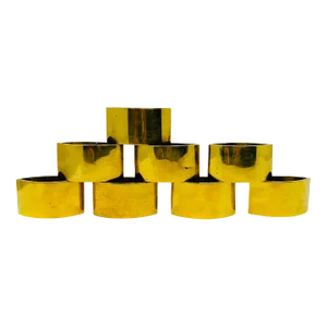 Vintage Solid Brass Heavy Ellipse Napkin Rings - Set of 8
