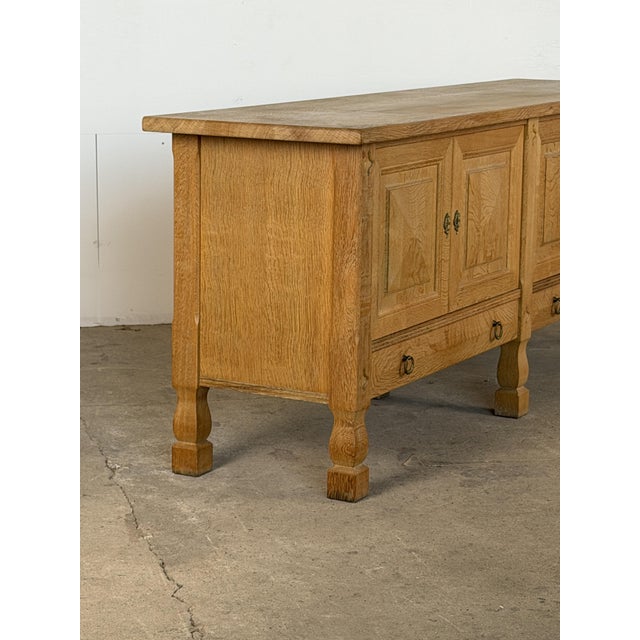 Wood Brutalist Danish Oak Sideboard, 1960s For Sale - Image 7 of 10