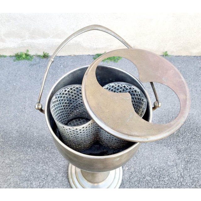 Vintage Italian Art Deco Wine Cooler on Stand, 1920s For Sale - Image 11 of 13