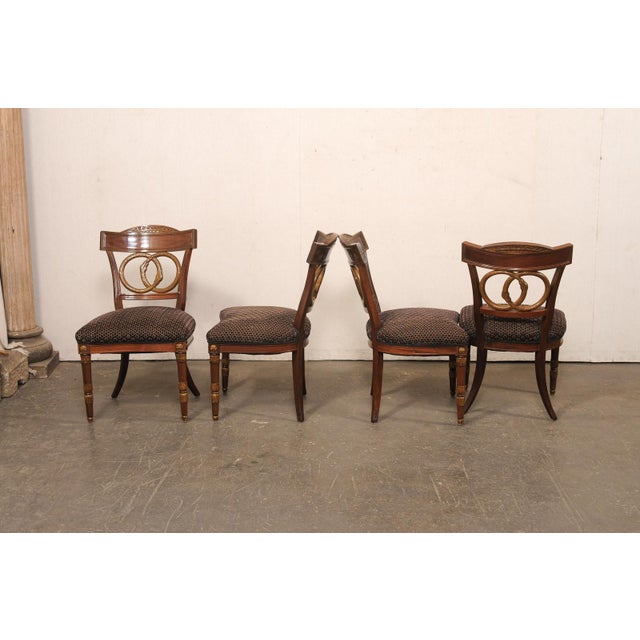 Brown French Set of "Ouroboros" Back Dining Chairs For Sale - Image 8 of 12