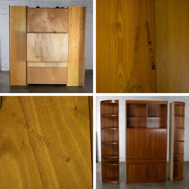 Mid to Late 20th Century Scandinavian Modern Teak Lighted Bookcase Display or Entertainment Cabinet For Sale - Image 16 of 18