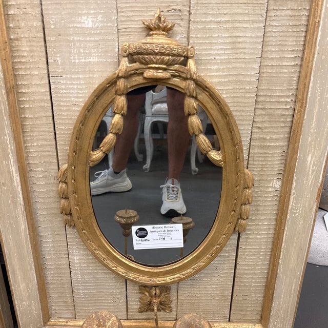 19th Century Antique French Pair of Paneled Mirrored Sconces For Sale - Image 5 of 10