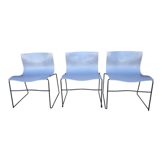 Massimo Vignelli Vintage Handkerchief Chairs for Knoll in Gray - Set of 3 For Sale