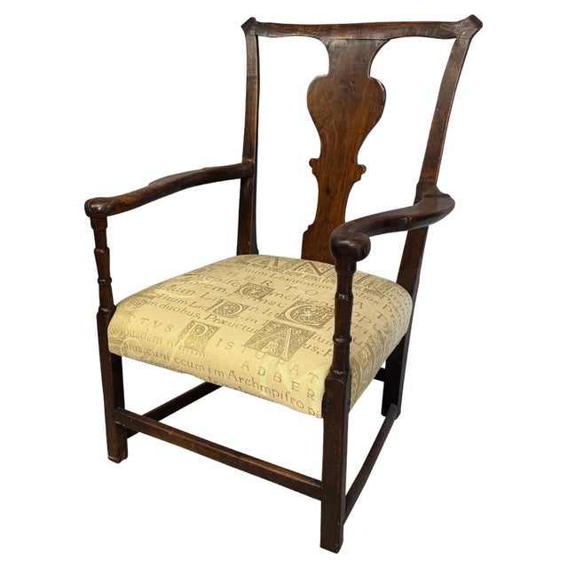 18th Century Walnut English Fireside Queen Anne Style Chair For Sale - Image 10 of 18