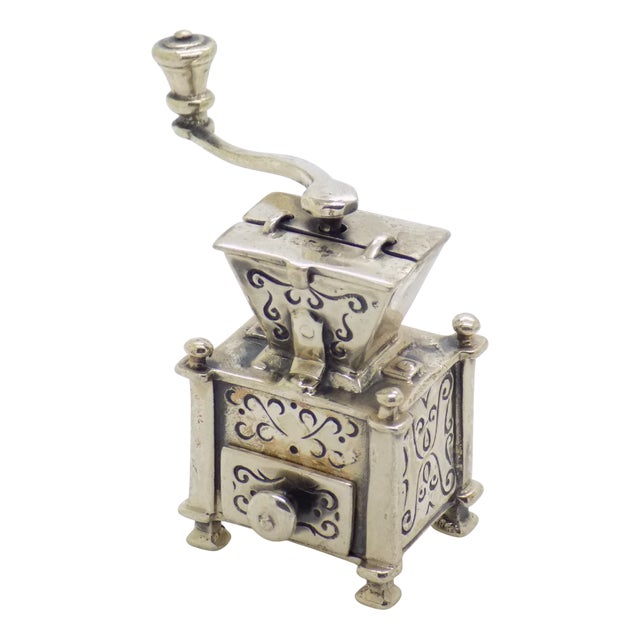 Vintage Italian Handmade Sterling Silver 925 Grinder, 1980s For Sale