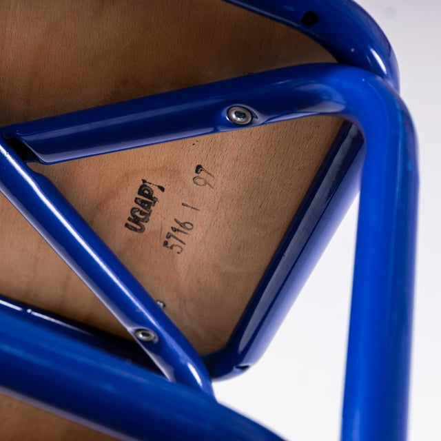 French Bright Blue Laboratory Stools, 1970s, Set of 6 For Sale - Image 11 of 18