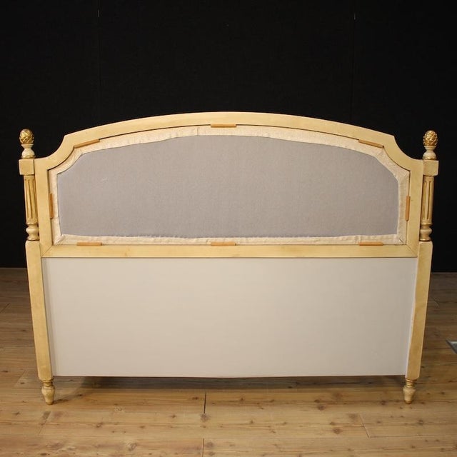 Wood Louis XVI Lacquered and Gilded Double Bed, 1950s For Sale - Image 7 of 13