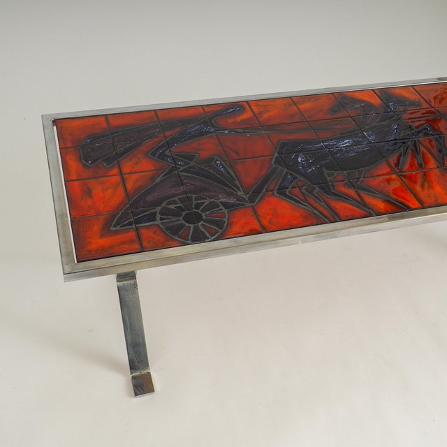 1960s Mid-Century Modern Tiled Coffee Table from Bayer, 1960s For Sale - Image 5 of 14