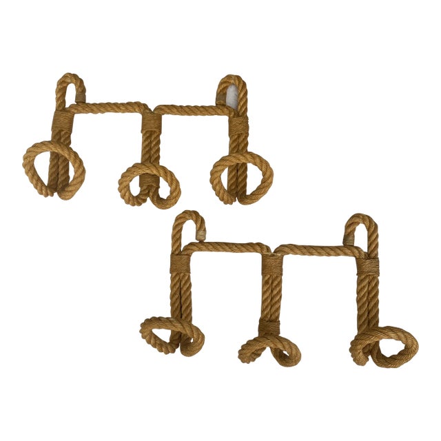 Mid-Century Rope Coat Rack Adrien Audoux & Frida Minet-A Pair For Sale